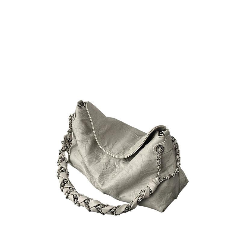 Новая женская сумка с ощущением роскоши, модная белая сумка-тоут с узором на ручке, универсальная сумка через плечо на цепочке