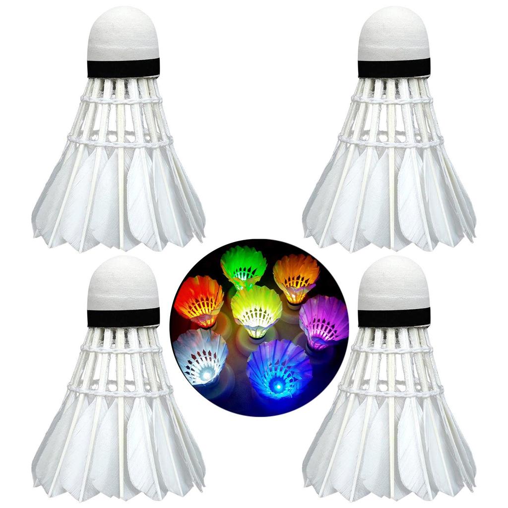 4pcs LED Badminton Shuttlecocks Badminton with Light Suitable for Outdoor and Indoor Sports