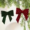 Бархатные елочные украшения Стразы Сердце Форма банта Подвесной декор для рождественской елки Витрина и Фермерский дом DIY Поделки