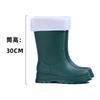 Новые высокие резиновые сапоги женские нескользящие водонепроницаемые сапоги средней высоты на флисе теплые резиновые сапоги на супертолстой подошве высокие резиновые сапоги женские