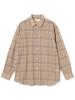B:MING LIFE STORE by BEAMS Men's Large Size Check Regular Collar Shirt, Beige, Size L