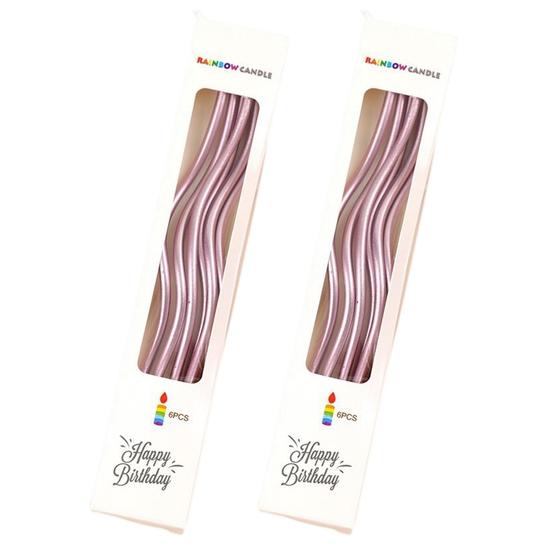 12 шт. спиральные свечи с огнеопасной резьбой для вечеринки