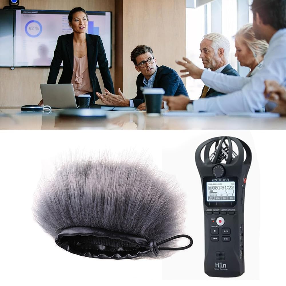 Kisymear Microphone Microphone Outdoor Noise 9cm and 2-Pack Covers, Accessories, Windproof, Use, Reduction, (Black Gray)