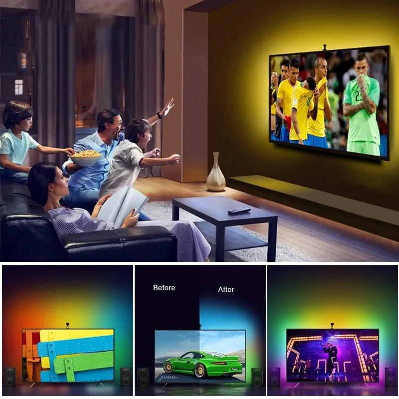 Светодиодная лента 5050 с дистанционным управлением, световая лента RGB, подходит для семейных встреч. Светодиодная лента 0,5-30 м.