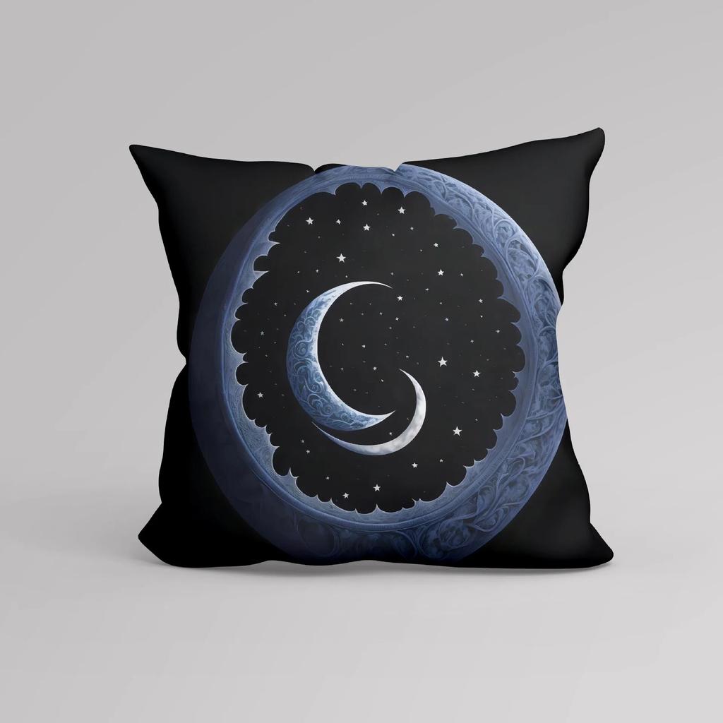Luxury Home Decor Cushion Cover Office Sofa Cushion Cover Night Sky Moon Print Pillow Cover