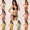 European and American Nine-Color Solid Bikini Set - Sexy Two-Piece Swimsuit