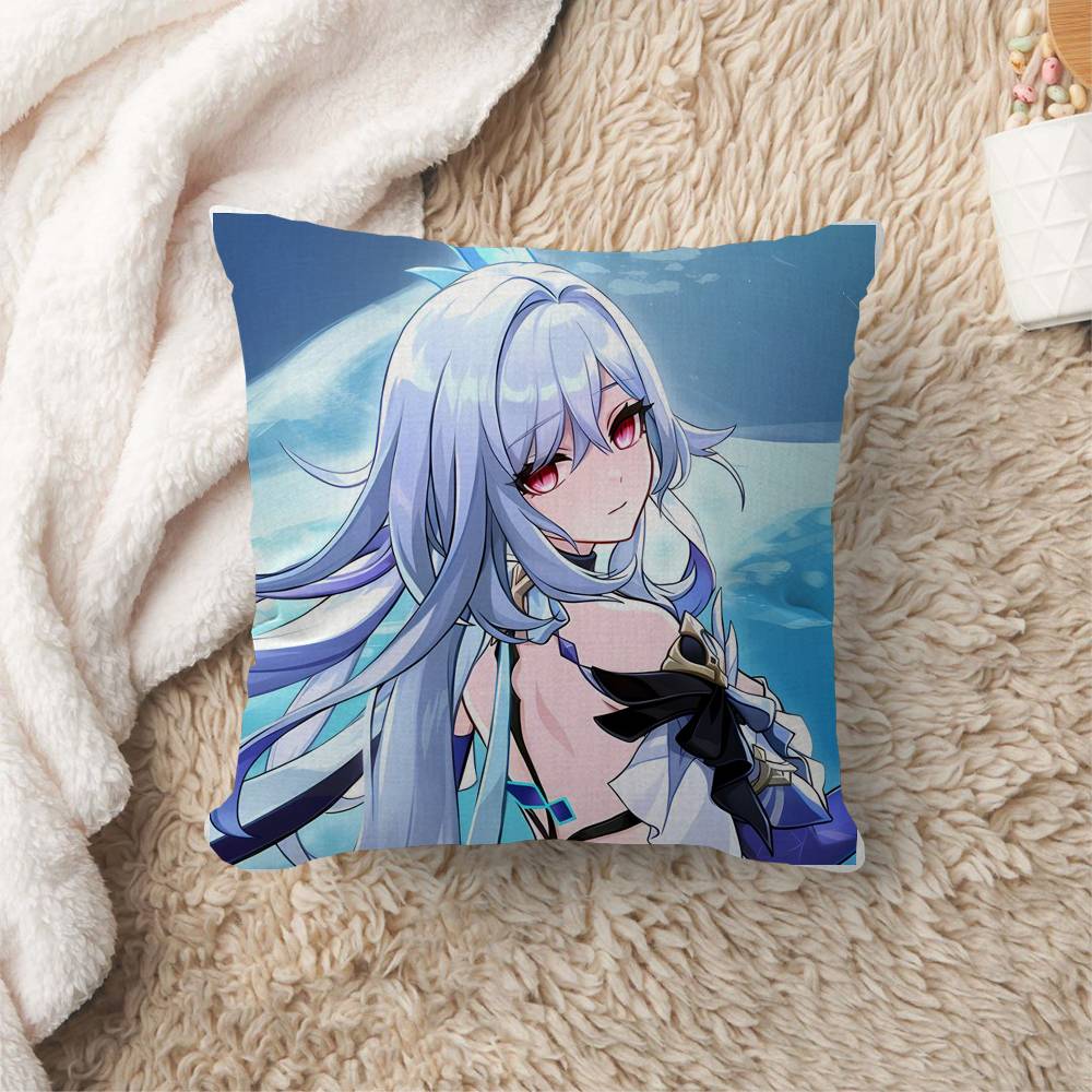 Game Genshin Impact Skirk Cushion Cover Polyester Sofa Cushions Decorative Throw Pillows Home Decoration Pillowcover