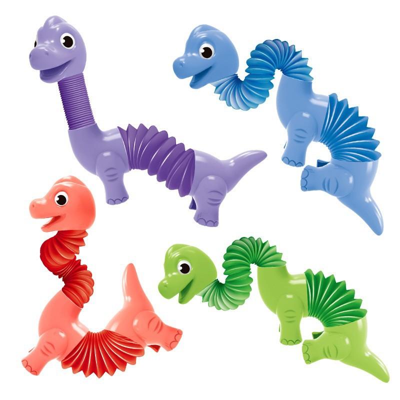 Dinosaur Telescopic Tubes Fidget Toys Cartoon Dolphins, Dogs, Sharks Stretch Pop Tubes Stress Relief Toys For Kids Party Gifts
