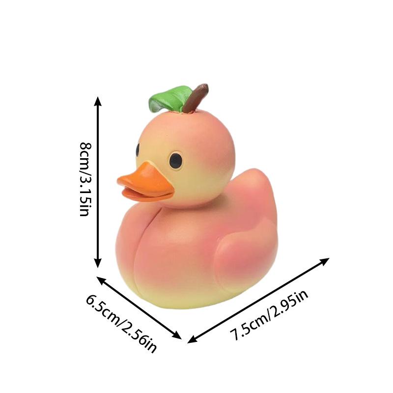 1PC Fun Strawberry Duck,Pineapple Duck Home Decorations,Handmade Resin Decorations,Cute Cartoon Style Fruit Duck Figurine