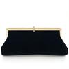 Women Retro Black Velvet Evening Clutch Bag Glitter Rhinestone Buckle Banquet Party Ladies Handbag Purse With Chain