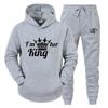 Unisex Hooded Sweatshirt Jogger Pants Set Casual Winter Outfit Cotton Blend Warm Tracksuit