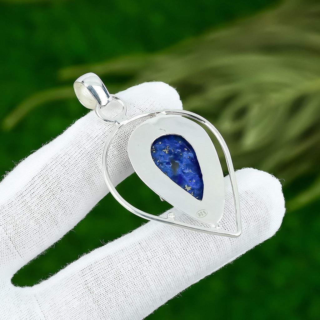 Gift For Women Jewelry Pendant 925 Sterling Silver Natural Lapis Lazuli Gemstone