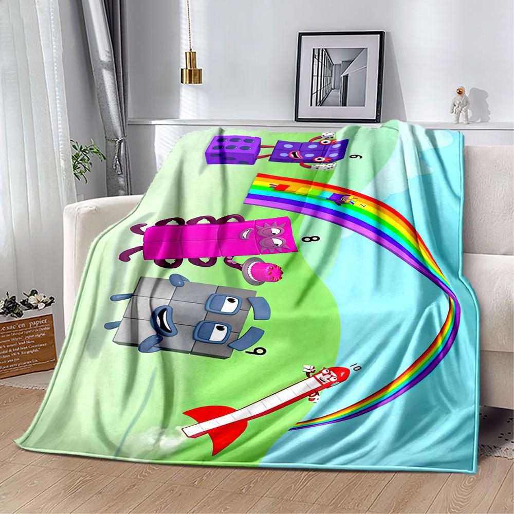 Numberblocks Blanket Soft Warm Cozy Suitable for Office Office Chair Seaside Four Seasons Multipurpose Digital Print