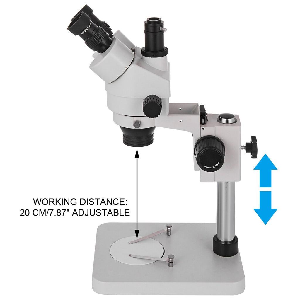 3.5X-90X Stereo Microscope 360°Swiveling Trinocular Stereo Microscope with Pillar Stand