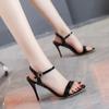 Fashion Large Size 45 Women's Sandals 2025 Summer High Heels Fashion Open Toe Sandals Buckle Party Shoes Sexy Thin Heels Wedding Shoes
