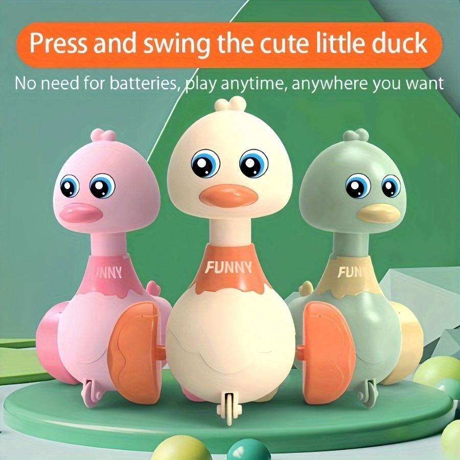 1pc Press and Go Little Duck Car Toy, No Battery Needed, Manual Operation, Animal Theme, Plastic, Multicolor Ideal Christmas or Birthday Gift