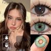FUNSACHY 1 пара корейских линз, цветные контактные линзы, натуральные линзы для глаз, мягкие голубые линзы для зрачков, новые коричневые косметические средства, годовая цена