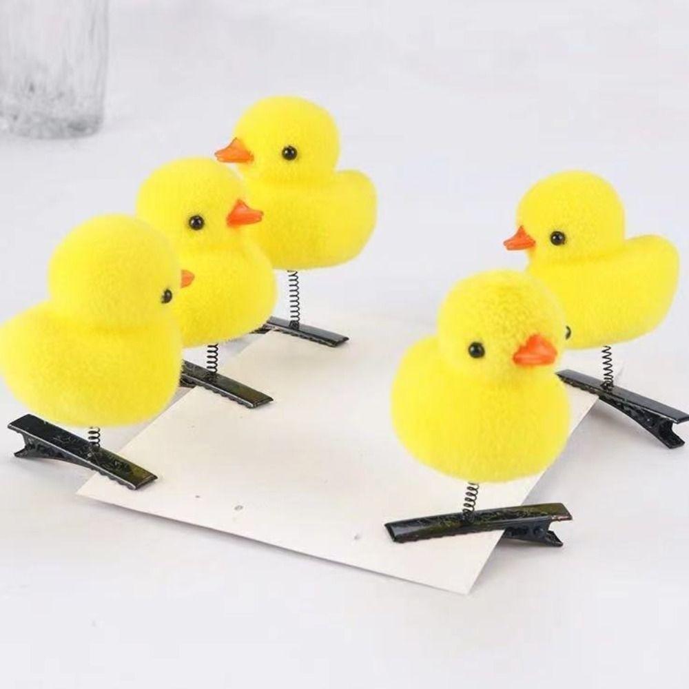 Little Yellow Duck Hair Clip Cartoon 3D Duckbill Clip DIY Spring Hair Clip Children Headwear