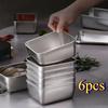6 шт. контейнер для хранения продуктов из нержавеющей стали с крышкой и коробка для сохранения свежести для пикников на открытом воздухе, для хранения в холодильнике