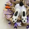 Пасхальный венок из попы кролика для входной двери, плюшевый венок с кроличьими ушами для весенней вечеринки, фермерский декор для дома, настенный декор
