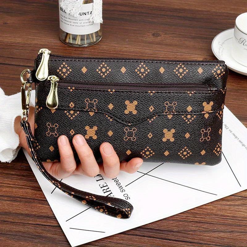 Women Long Wallets Double Zipper Clutches Purse Big Letter Fashion Wristlet Wallet Phone Portfel Damski Card Holder Lady Wallets