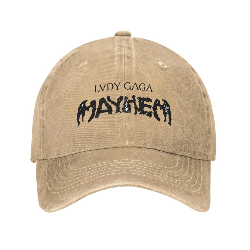 Washed Baseball Cap Lady Gaga Mayhem Album 2025 Summer Hip Hop Hats For Men Adult y2k Funny Outdoor Gym Sun Snapback Cap