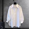 Women's Shirt Cotton Long Sleeve Loose Fit Blouse Solid Color Pointed Lapel Collar Spring Autumn Shirt for Parties Travel Work
