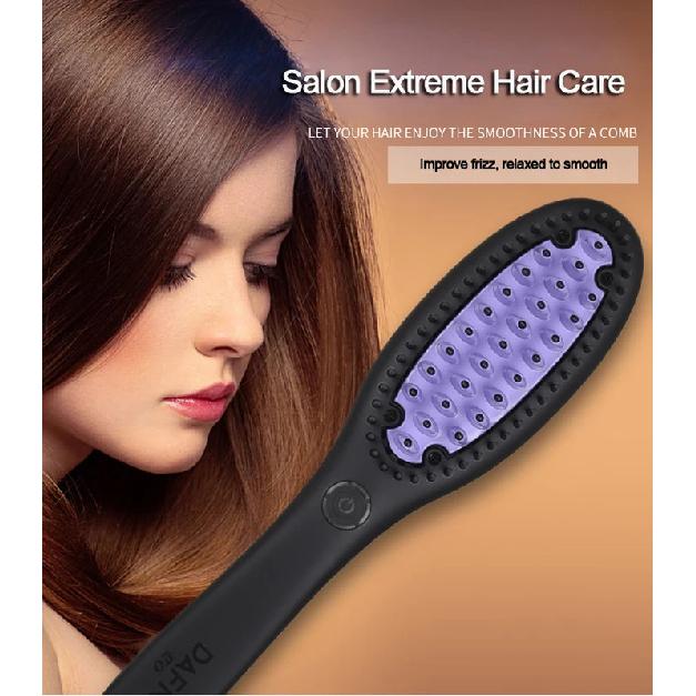 Hair Straightener Brush Ceramic Fast Straightening Heating Hot Comb Women's Smoothing Brush Styling Tool Curling Iron