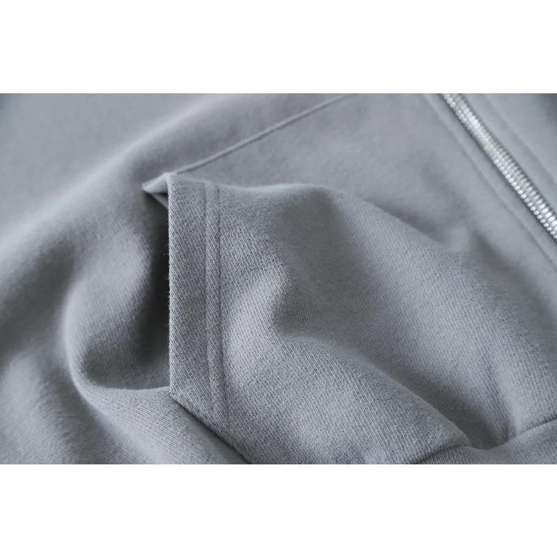 Осенняя мода Двойная молния Ленивый Повседневный свитшот с капюшоном Завязка Широкие брюки Костюм Ранняя осень Новый стиль