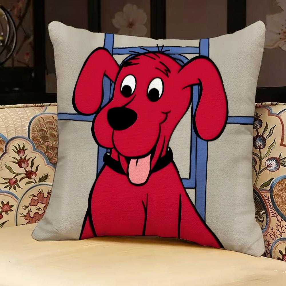 CClifford The Big Red Dog Pillow Case Pillowcase Doublesided Printed Sofa Cushion Bedroom Headboard Pillow