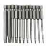11Pcs 75mm Hole 1/4inch Hexagonal Shank Torx Electric Screwdriver Bits Tool Set
