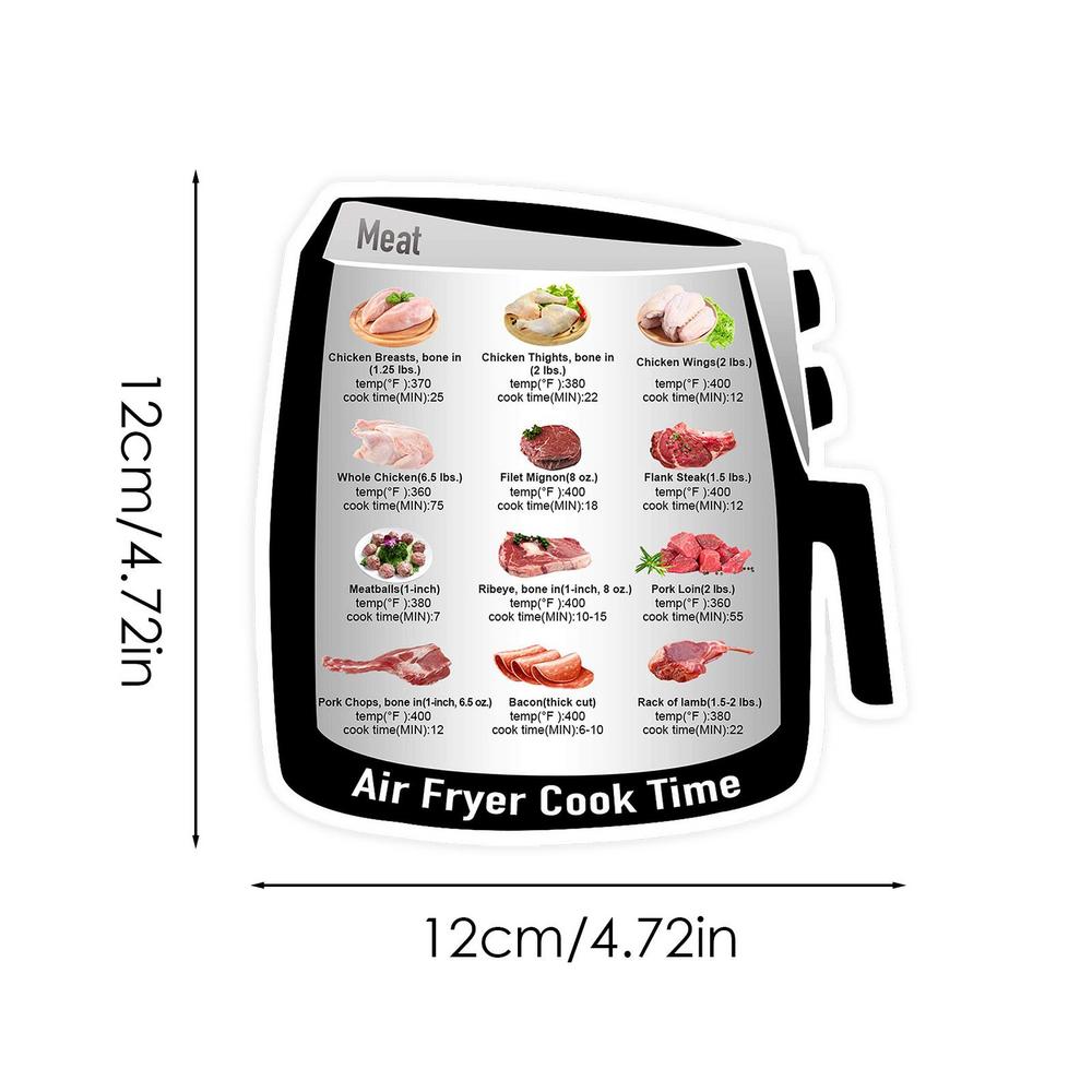Магнитный справочник по времени приготовления в аэрофритюрнице Quick Reference Guide Frying Magnet Chart Кухонный справочник Кулинарная книга