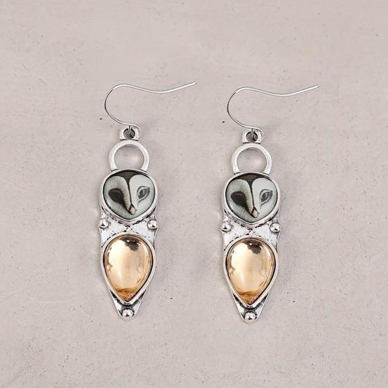 1 пара женских сережек-крючков в стиле ретро, этнический стиль, в форме совы, висячие серьги в стиле бохо, для повседневного свидания, выпускного вечера