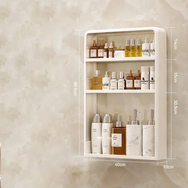 Стеллаж для хранения в ванной комнате, туалетный столик, неперфорированный настенный стеллаж для хранения средств по уходу за кожей, органайзер для ванной комнаты
