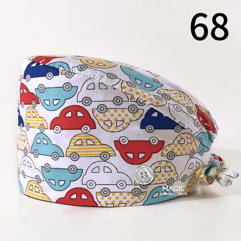 99 стилей эластичная шапка медсестры хирургическая шапка хлопковая маслостойкая пылезащитная регулируемая начес с принтом