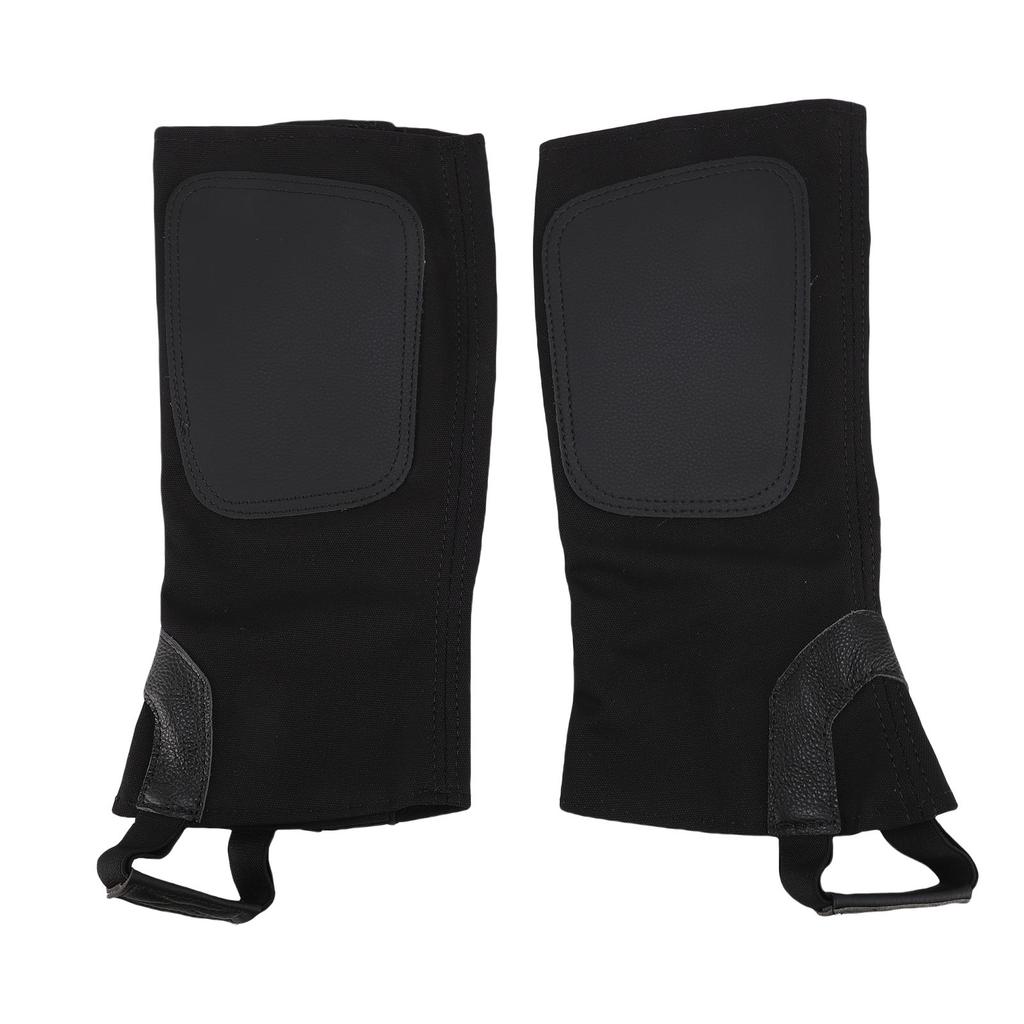 2PCS Equestrian Half Chaps Cowhide Leather Canvas Professional Ergonomic Horse Riding Half Chaps for Training S