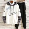 Autumn Men's Fashion Elastic Waist Trousers and Long Sleeve Pullover Sweatshirt Set