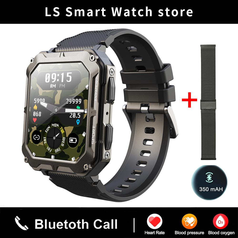 New C20 Pro Smart Watch Men Voice Assistant BT Wireless Call Business Outdoor Sports IP68 Waterproof Wristwatch For Android iOS