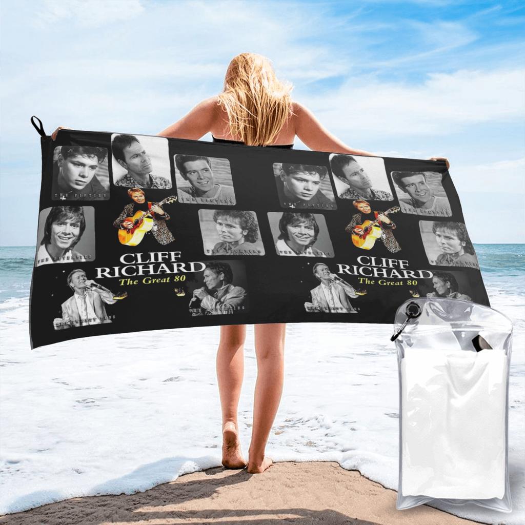 American Legend Singer Songwriter Actor Cliff Richard Beach Towel Soft Microfiber Quick Dry Absorbent Quick Towels For Pool