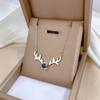 Light Luxury Butterfly Heart Zircon Pendant Necklace Stainless Steel Trendy Geometric Choker Jewelry Party Gifts For Women Girls