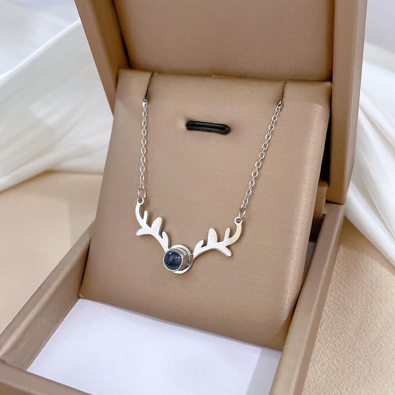 Light Luxury Butterfly Heart Zircon Pendant Necklace Stainless Steel Trendy Geometric Choker Jewelry Party Gifts For Women Girls