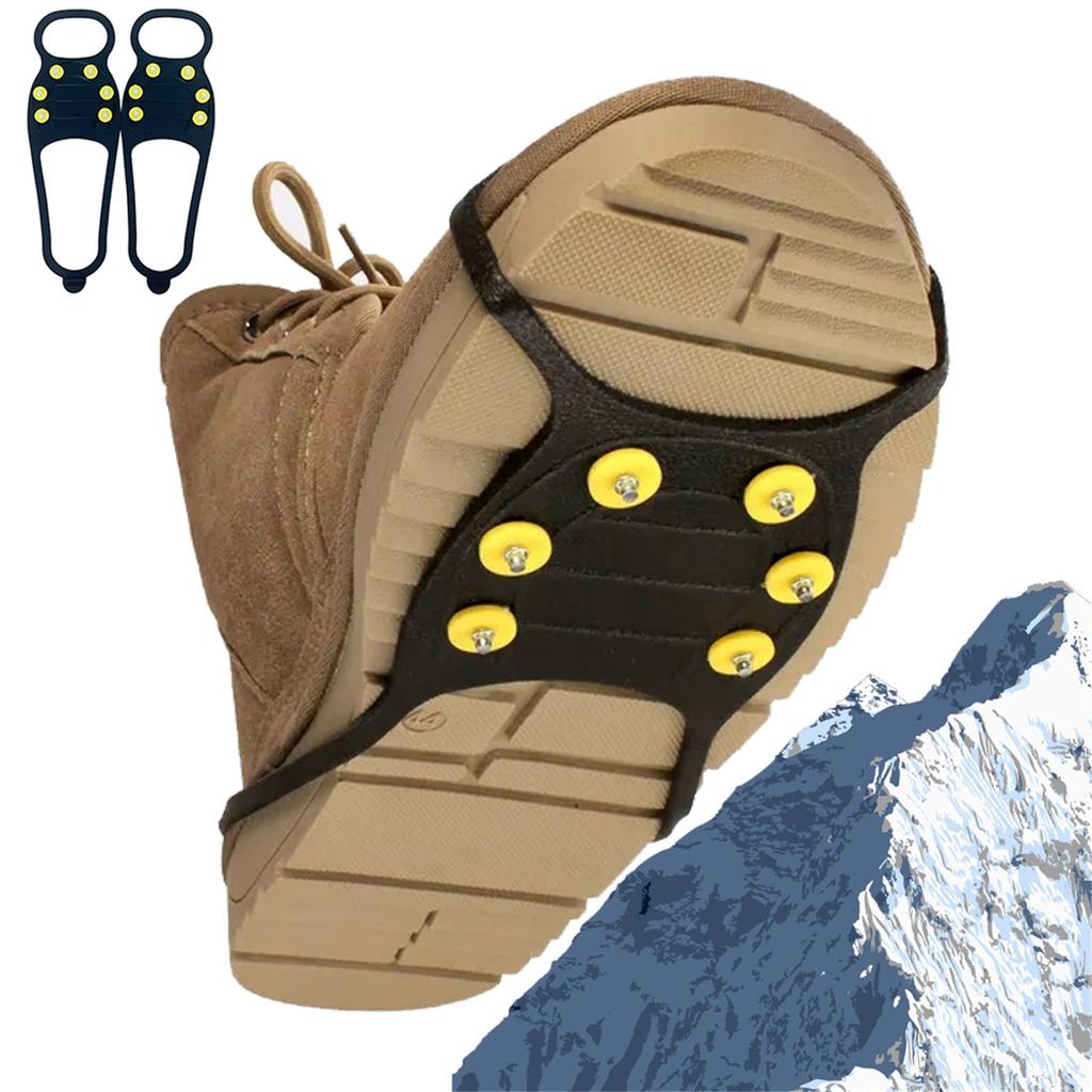 Снегоступы для льда, резиновые шипы, скользящие кошки с 10 шипами, эластичная обувь