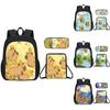Capybara Educational Backpack Set With Large Capacity And Breathable Back Support
