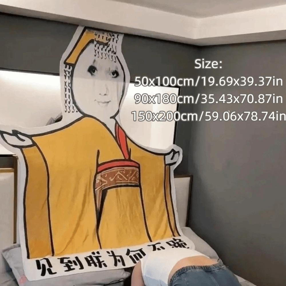 Flannel Emperor Dragon Blanket Fade-resistant Skin-friendly Chinese Meme Blanket Office Nap Soft Sofa Throw Blanket