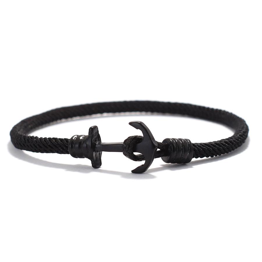 Men Bracelet Anchor 4mm Milanese Rope Braclet Outdoor Sports Beach Surf Nautical Wrist Guard For Male Hand Jewelry Pulseria
