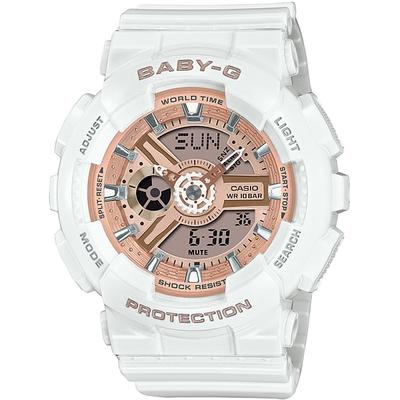 Женские часы Baby-G BA-110X-7A1JF [BABY-G BA-110 SERIES женские с резинкой] круглые белые