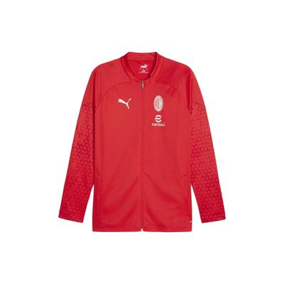 Puma X Тренировочная куртка коллаборации AC Milan 23/24 Однотонная Повседневная с длинным рукавом Футбольная футболка Мужские топы Красный 772252-12