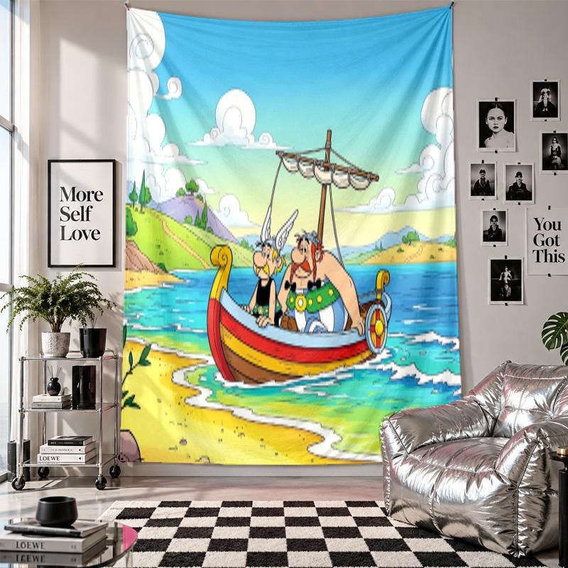 Wall TapestryAsterix & Obelix Art Hanging Cloth Decorative Background Cover for Room Decoration