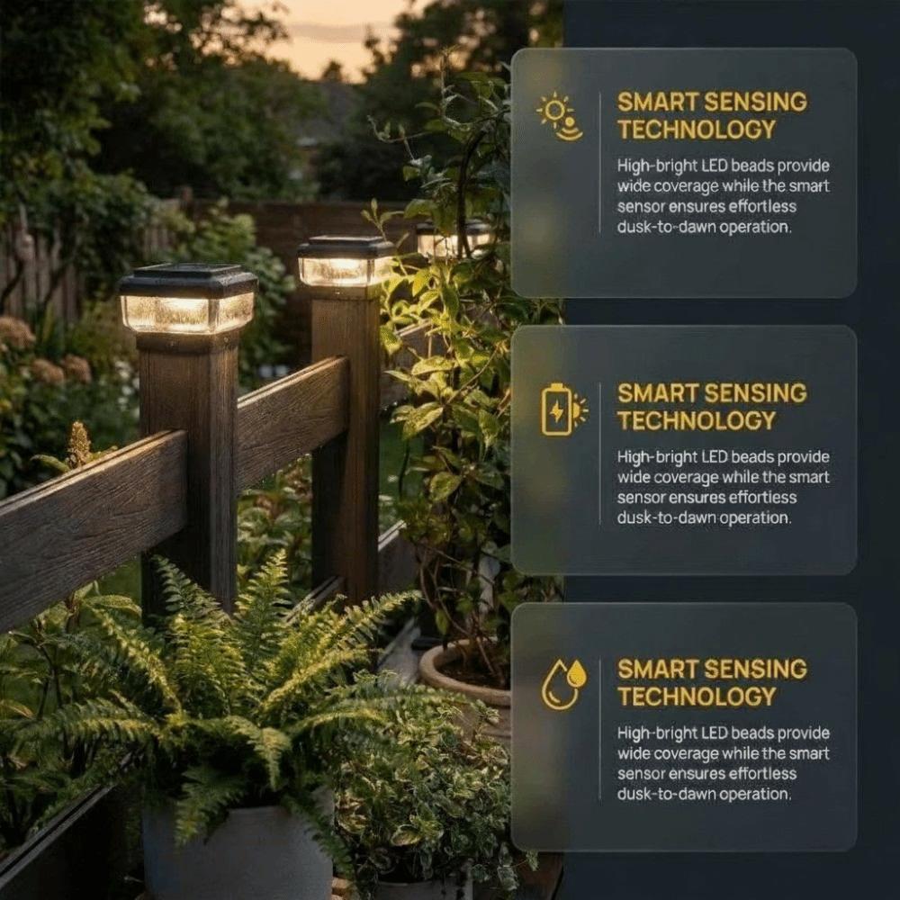 IP65 Waterproof Solar LED Post Cap Light LED Light Deck Lighting New Garden Lighting