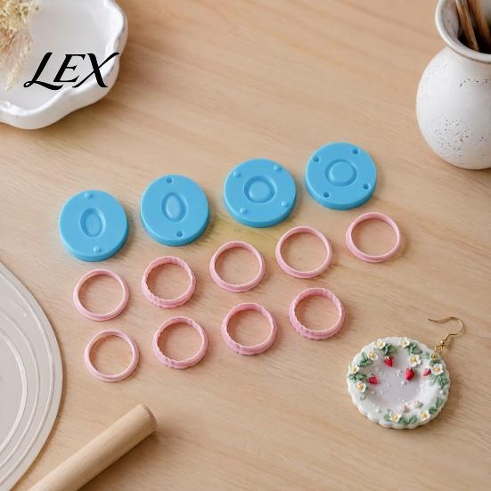 Miniature Jewelry Base Molds 12Pcs Mini Plate Clay Molds, Earring with Positioning Base, Multi?Shape Retro Cutters for DIY Polymer Earring, Pendant